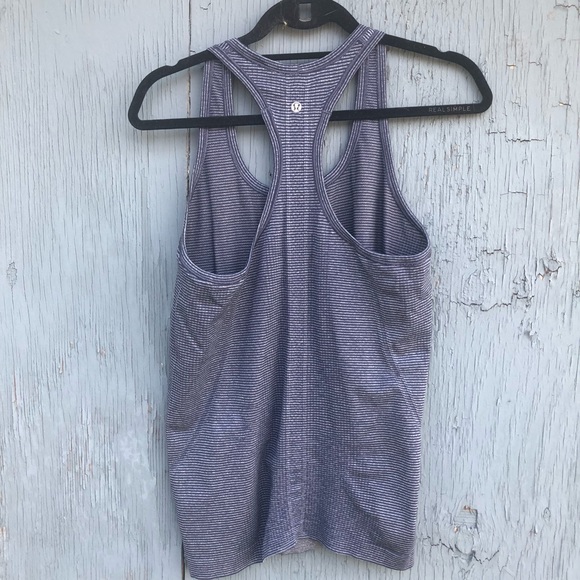 Blue striped Lululemon swiftly tank (size 10) - Picture 2 of 4